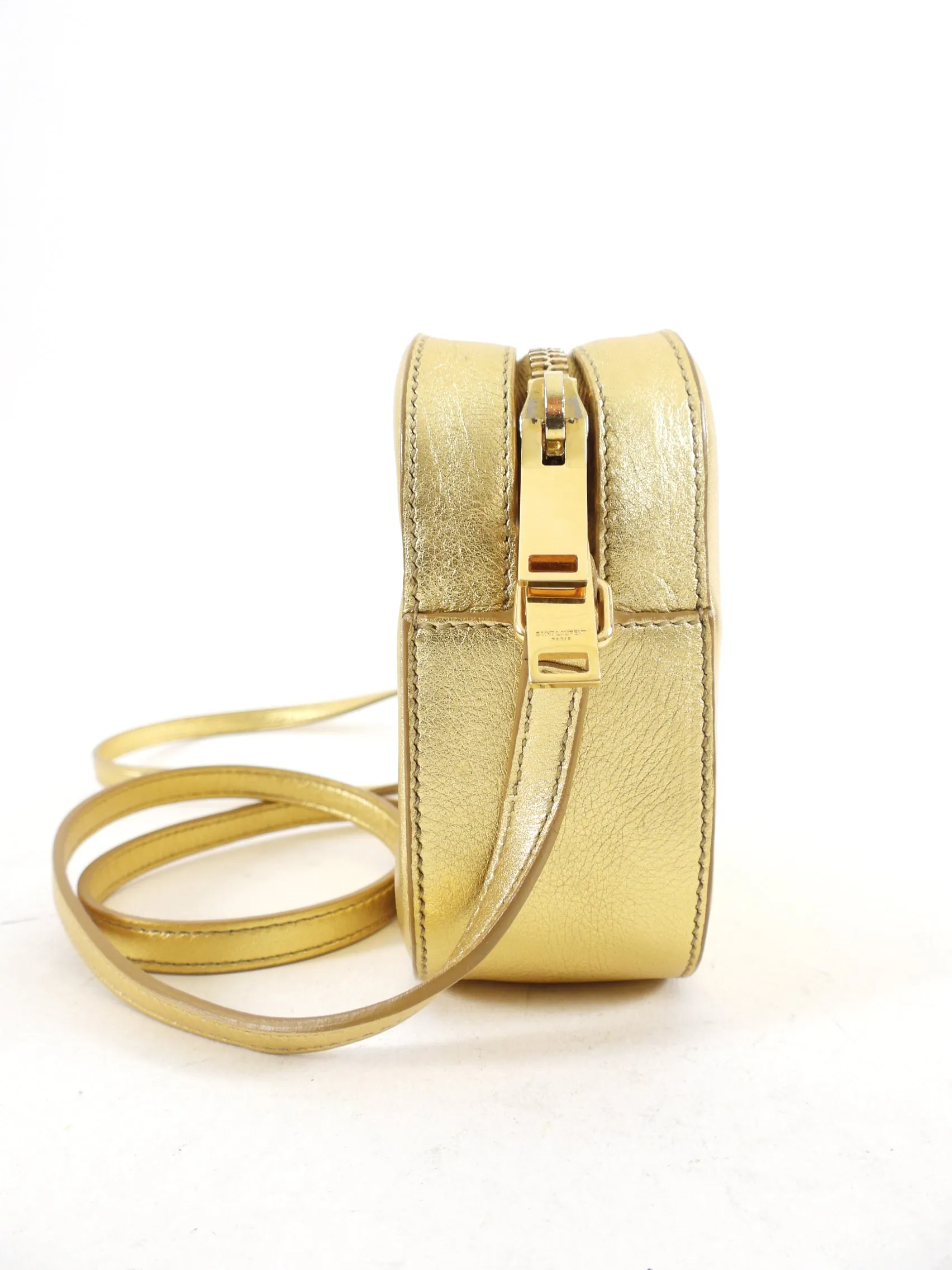 Saint Laurent Gold Leather Classic Camera Crossbody Bag