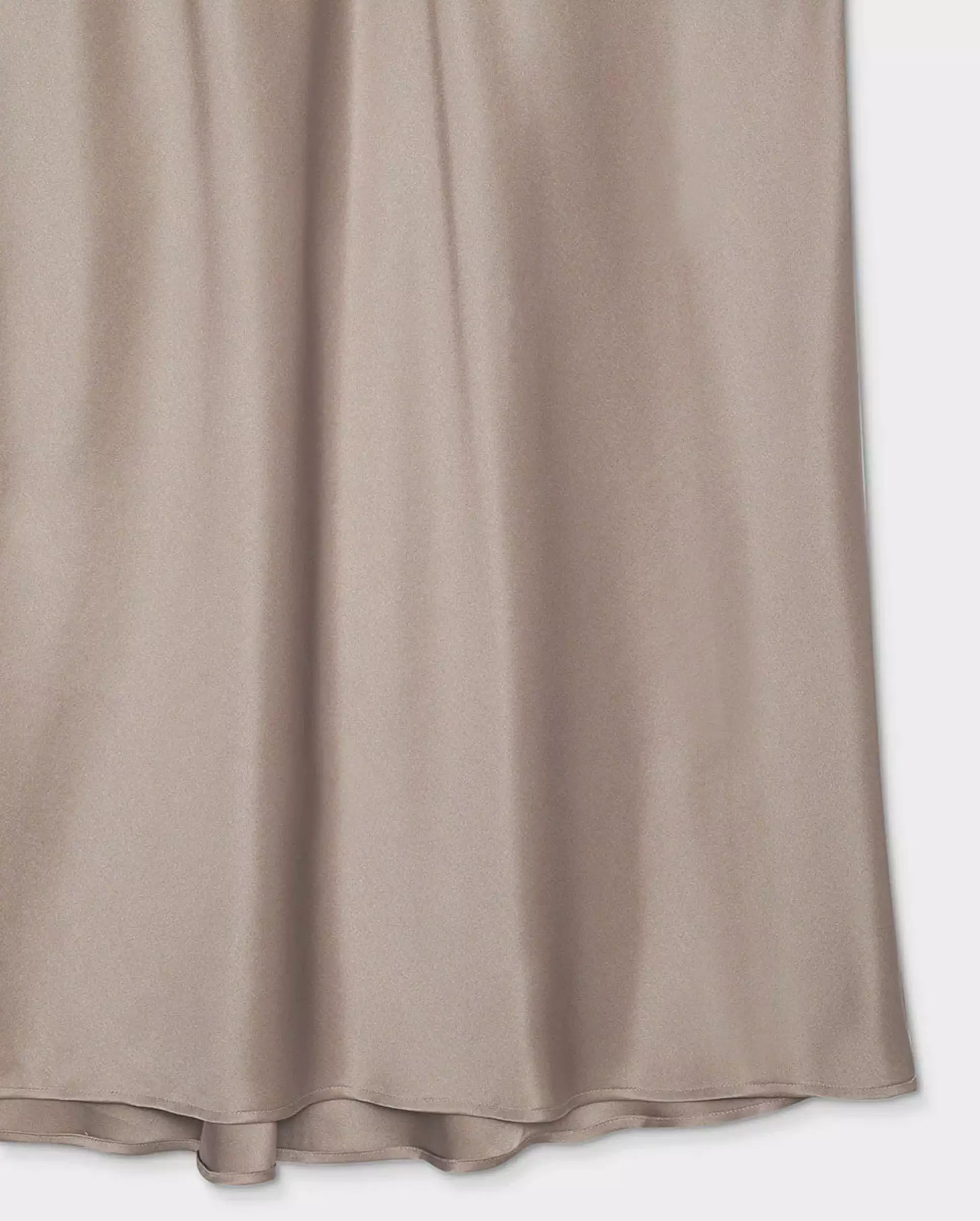 Silk Maxi Skirt in Taupe - Shop Now