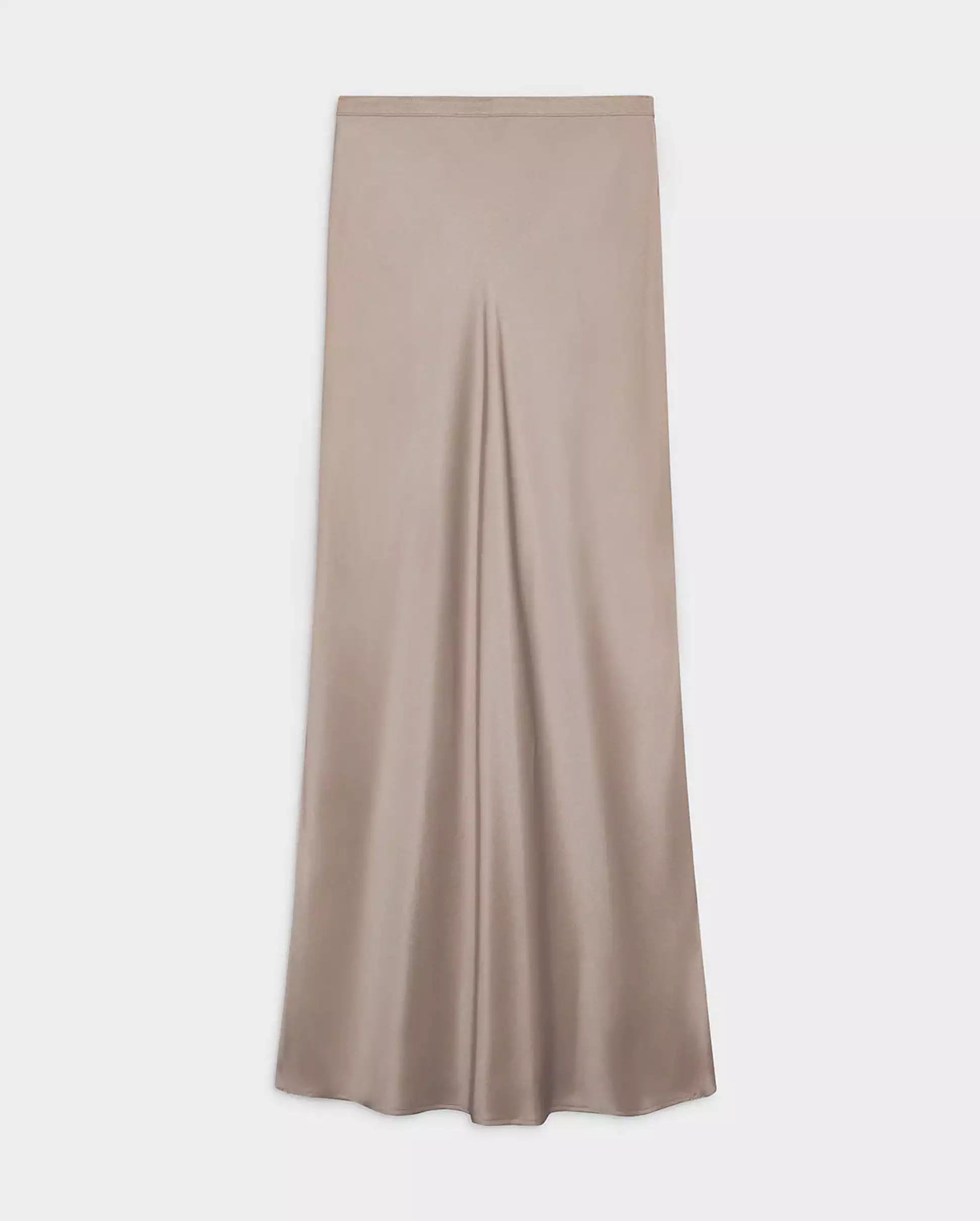 Silk Maxi Skirt in Taupe - Shop Now