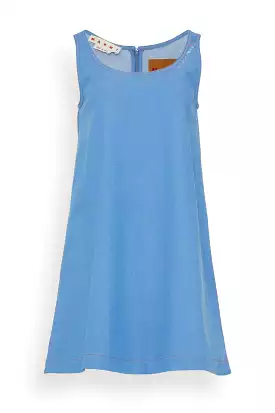 Sleeveless Denim Shift Dress, Azure