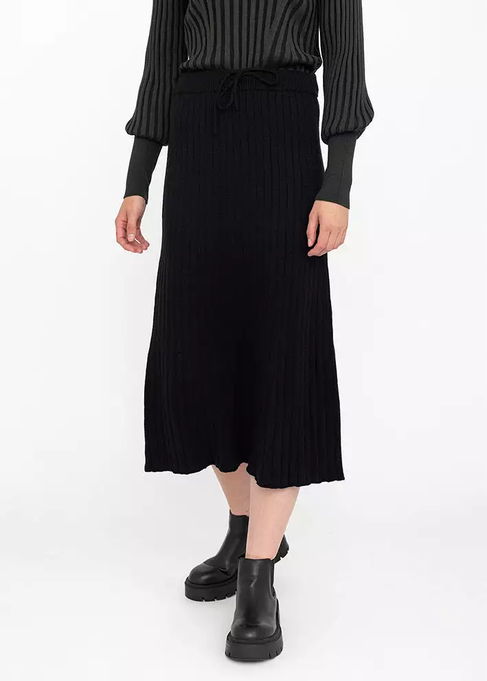 Soft Rebels Mary Midi Skirt Knit SR522-200 - Black