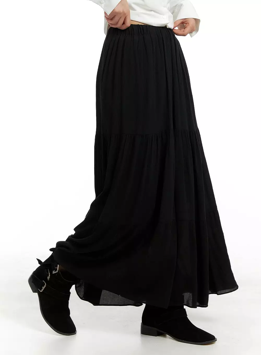 Solid Ruffle Maxi Skirt CM421 - Best price and stylish option for your wardrobe.