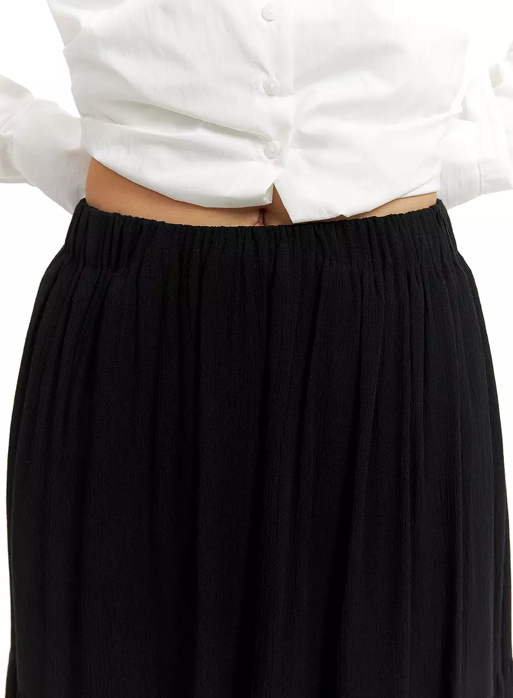 Solid Ruffle Maxi Skirt CM421 - Best price and stylish option for your wardrobe.