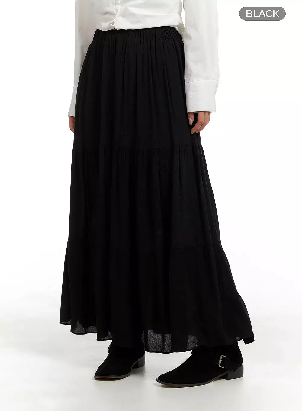 Solid Ruffle Maxi Skirt CM421 - Best price and stylish option for your wardrobe.