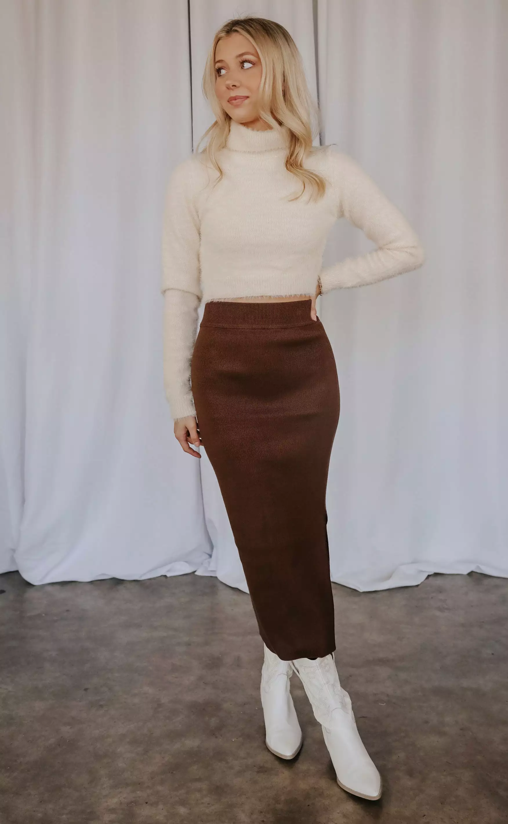 soul sister midi skirt - brown