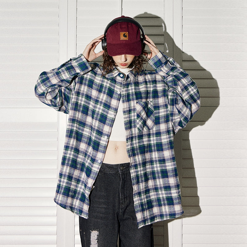 Spring 2024 Oversized Plaid Shirts for Women