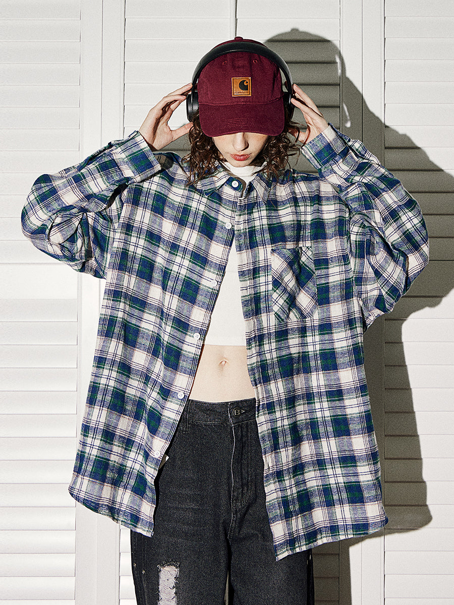 Spring 2024 Oversized Plaid Shirts for Women