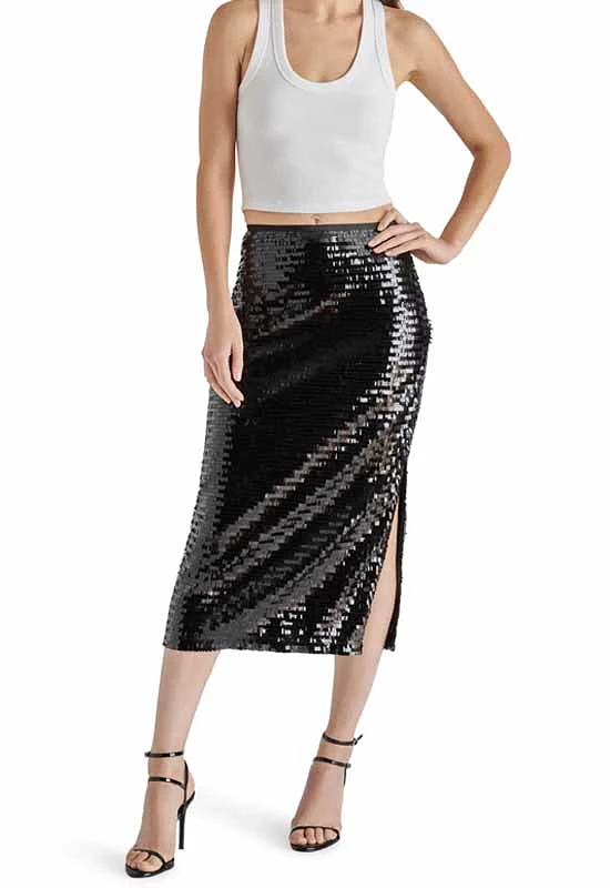 Steve Madden Dinah Midi Skirt Black - Buy Online