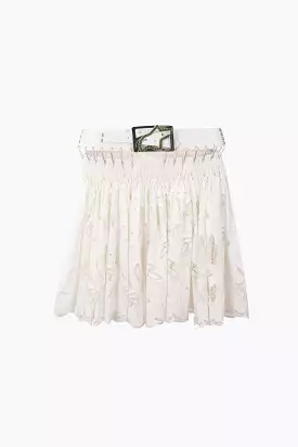 Stylish mini skirt with fashionable belt - Barley lace design