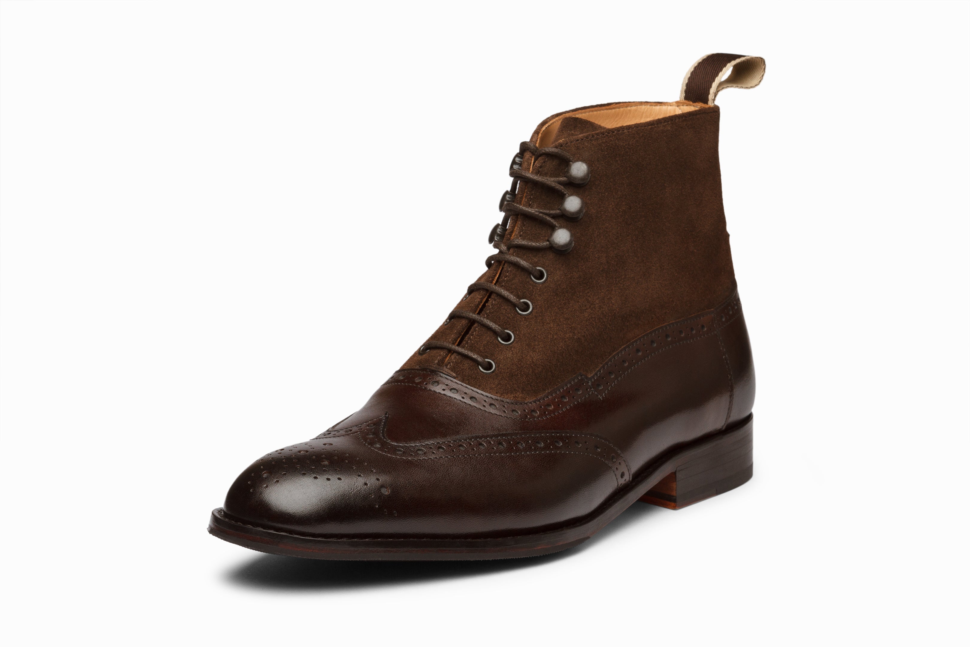 Suede Balmoral Boots Dark Brown