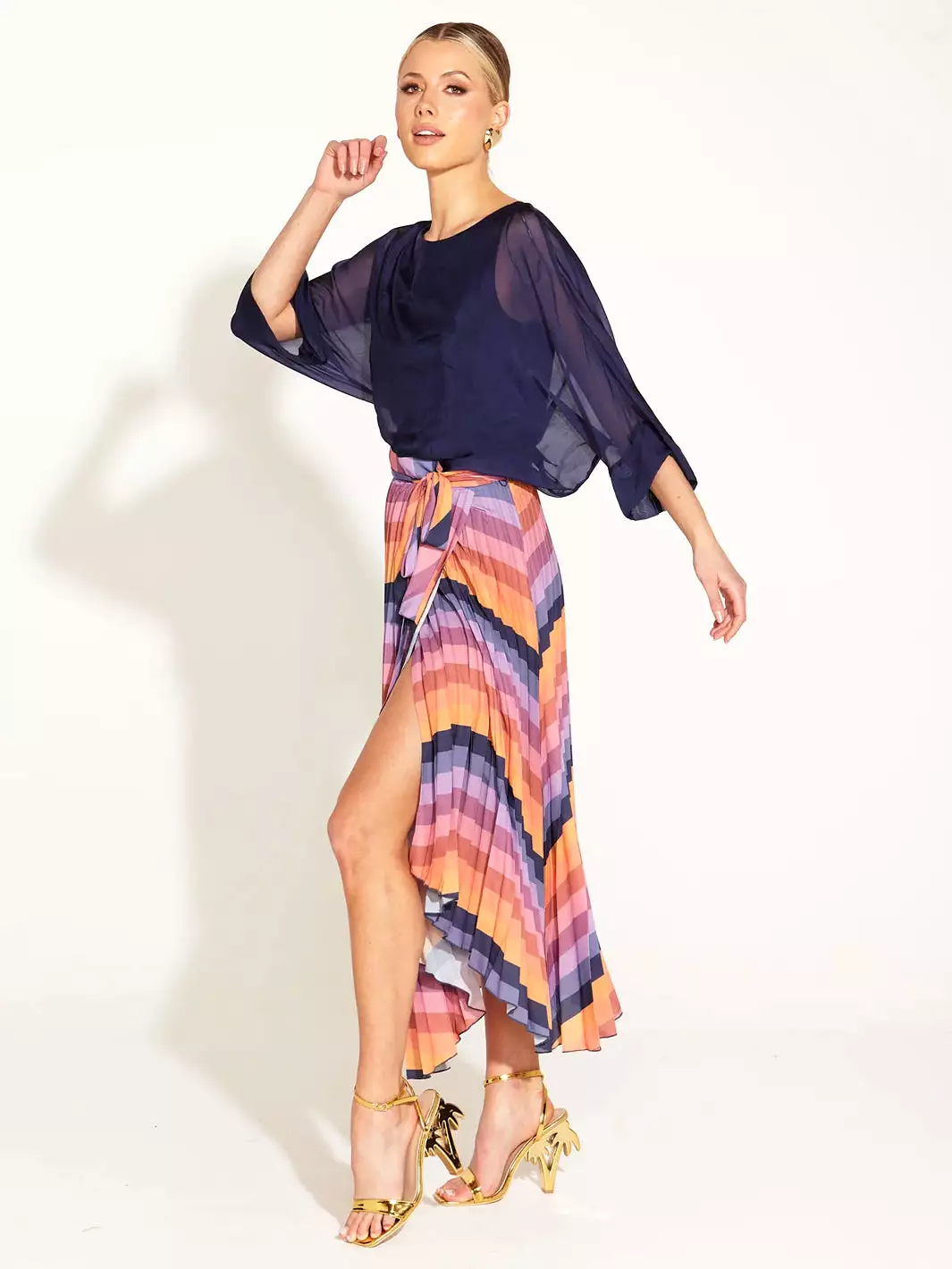 Sunset Pleated Midi Skirt