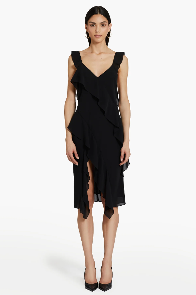 The best result for a black cantara dress on Google would be Stylish Black Cantara Dress.