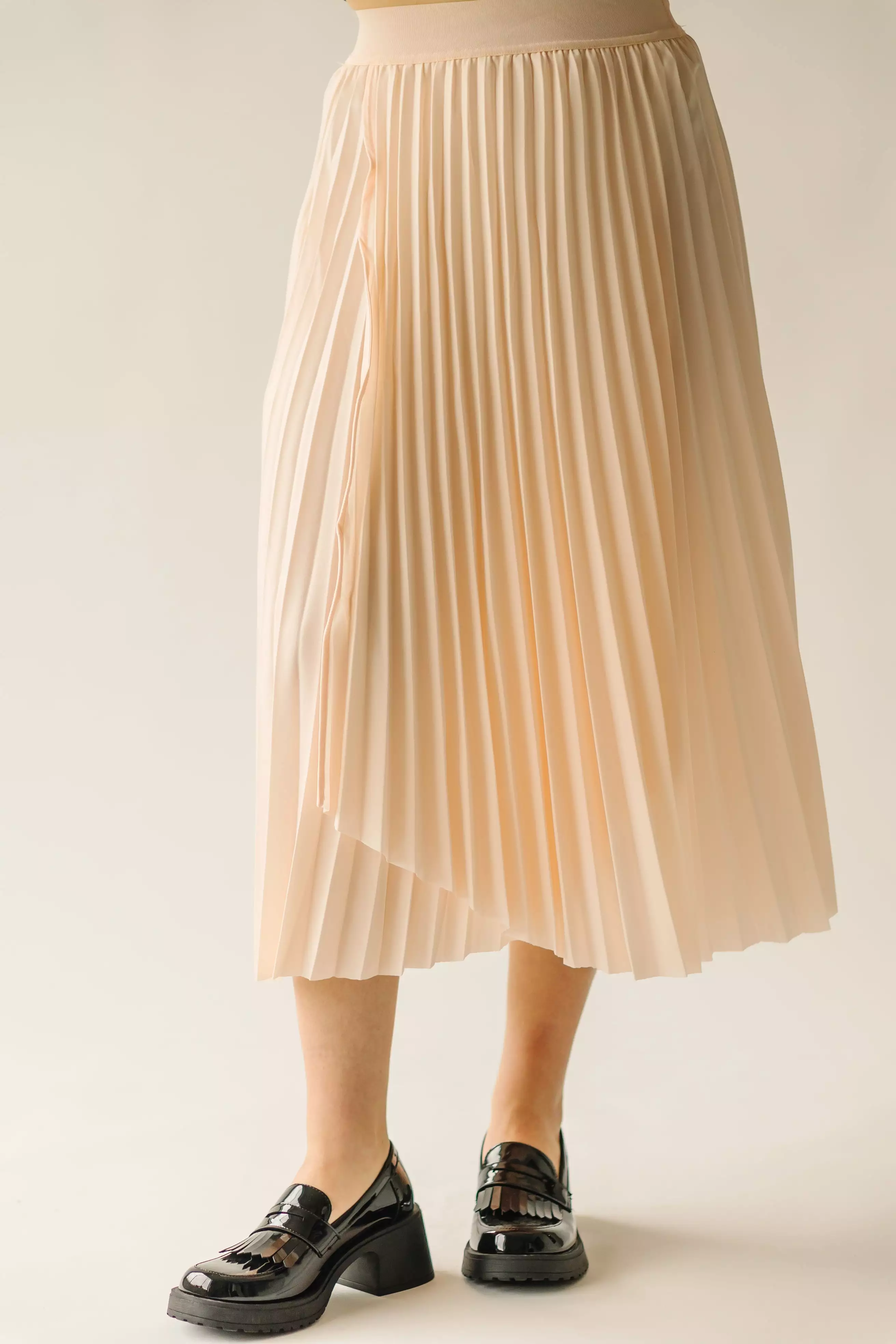 Trevin Pleated Midi Skirt - Blush