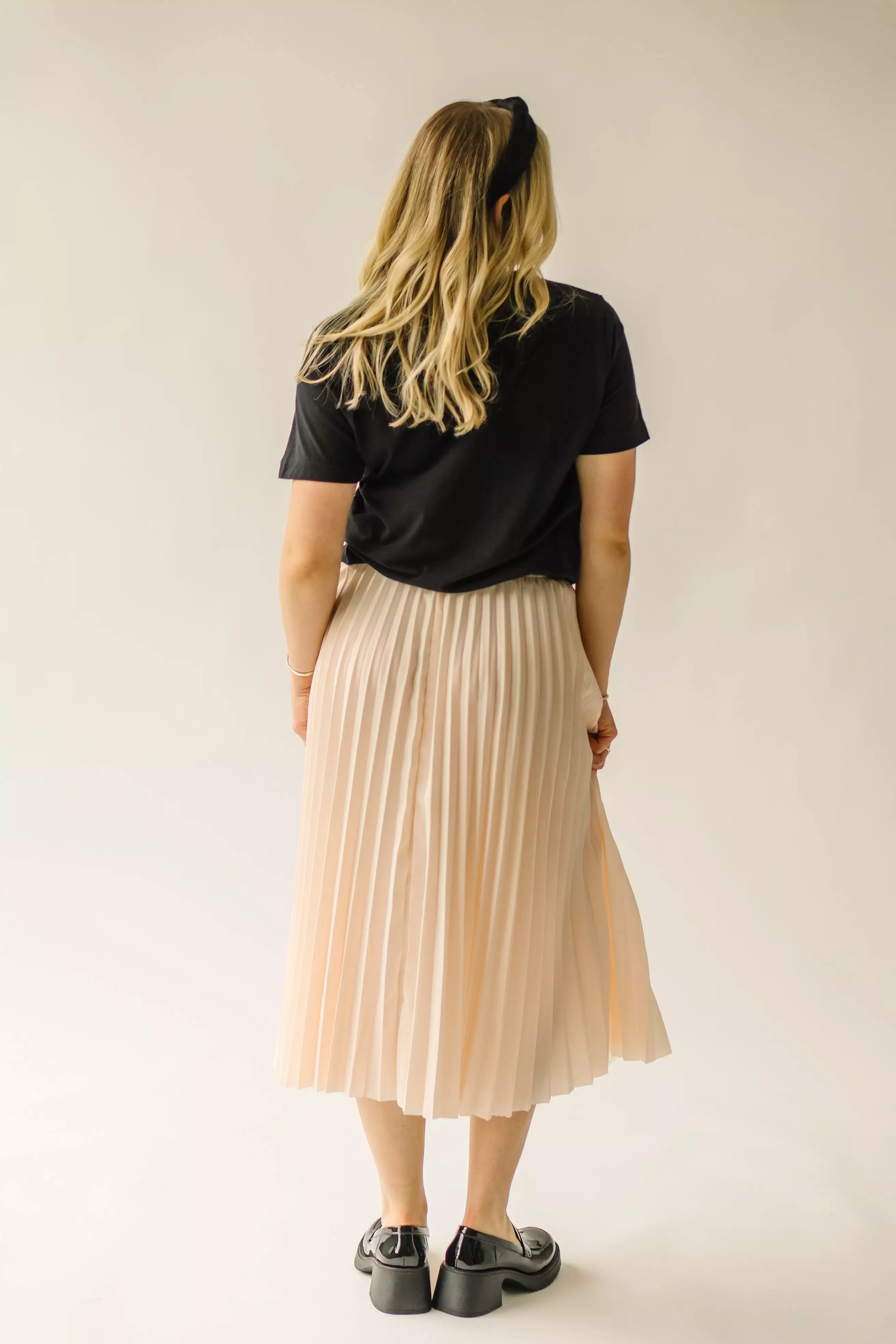 Trevin Pleated Midi Skirt - Blush