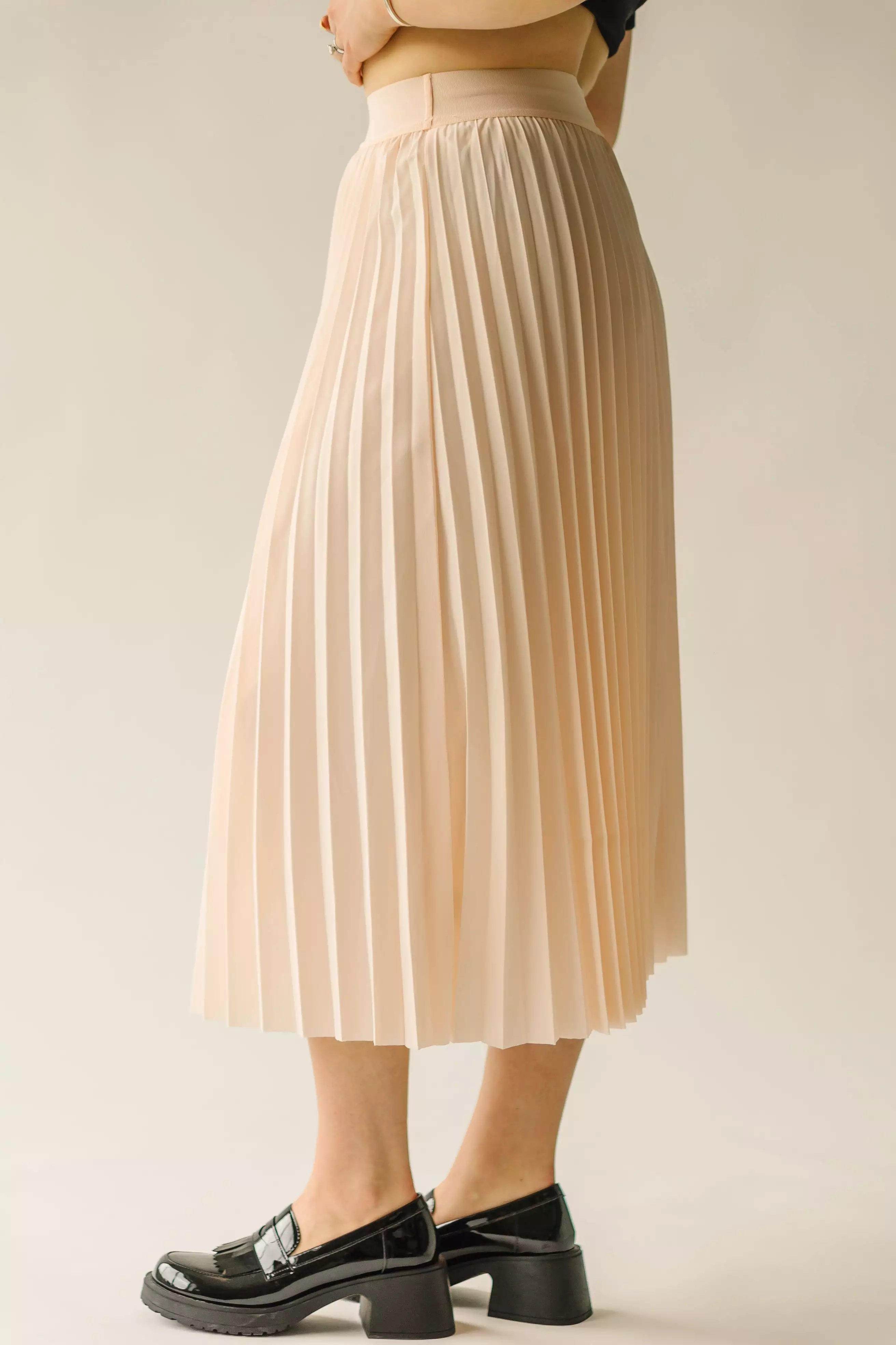 Trevin Pleated Midi Skirt - Blush