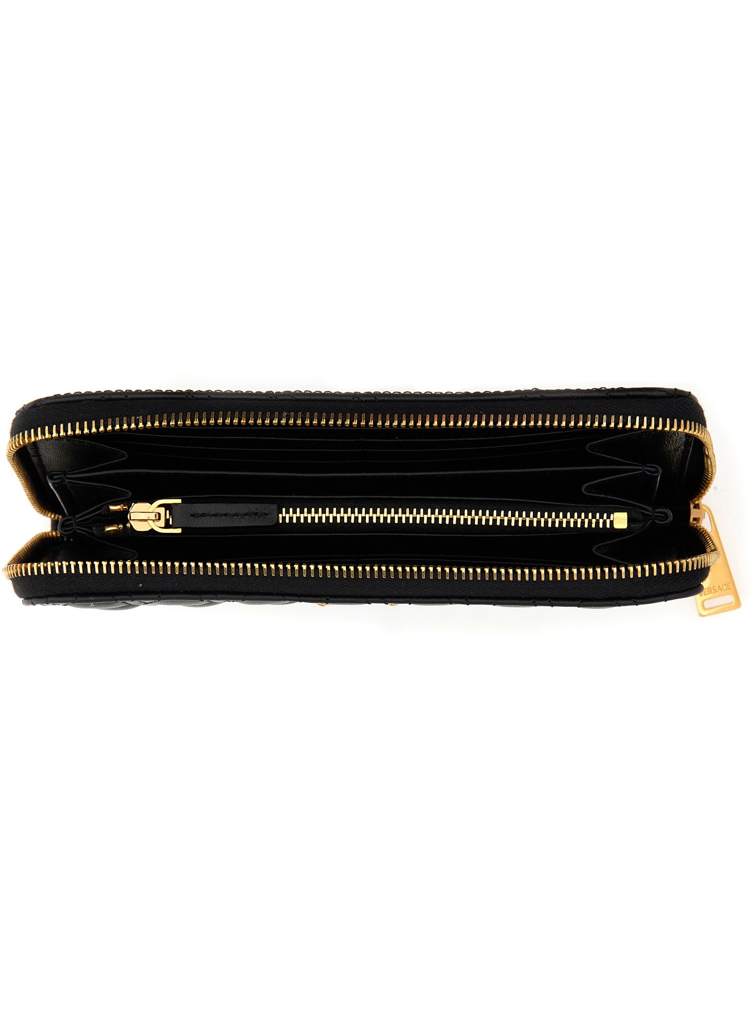 Versace quilted leather zip wallet