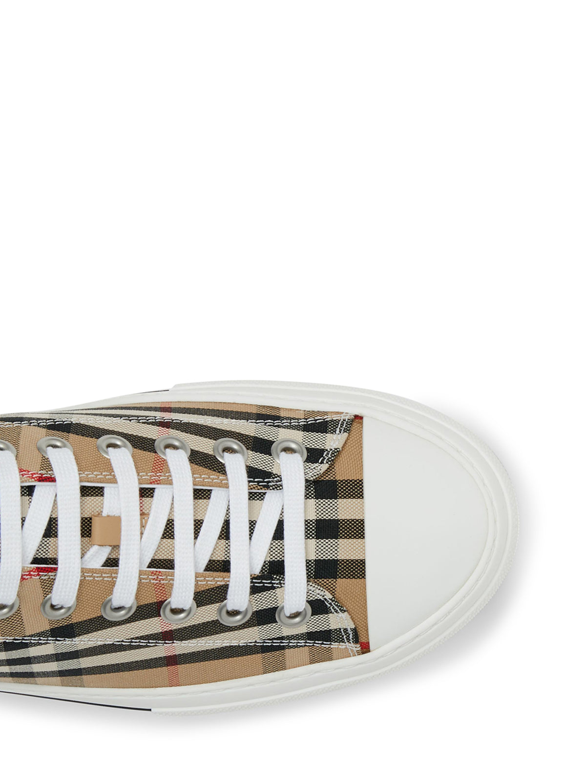 vintage check cotton sneakers