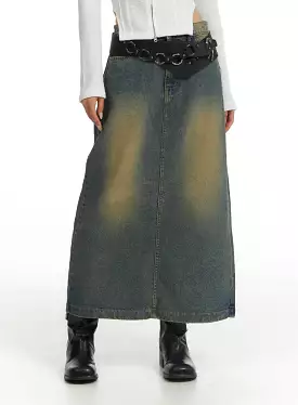 Vintage Denim Maxi Skirt - CJ431