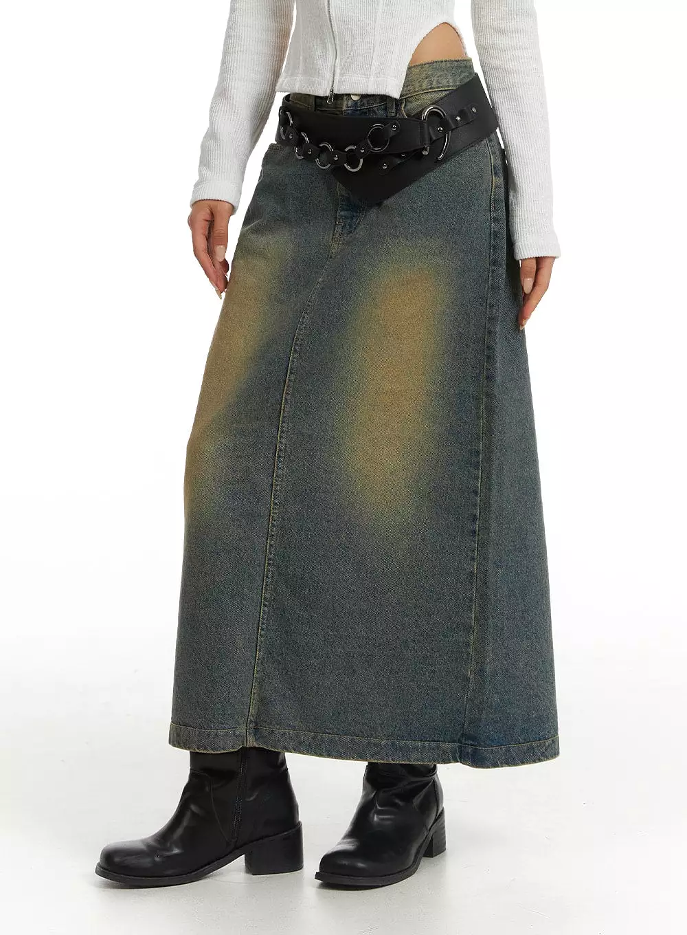 Vintage Denim Maxi Skirt - CJ431