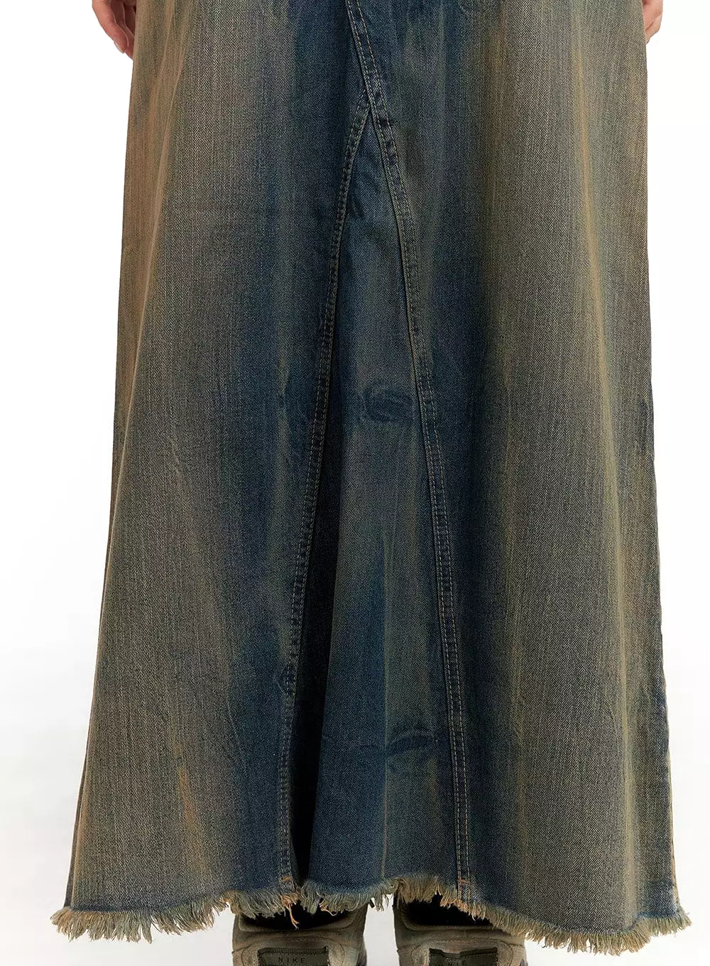 vintage denim maxi skirt