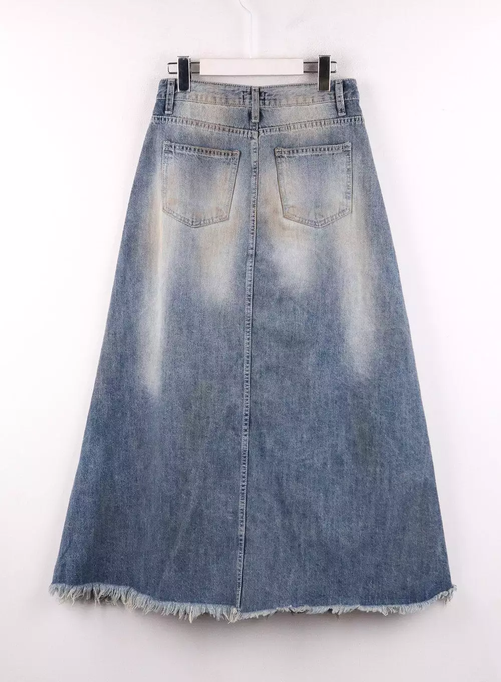 vintage maxi skirt, washed raw hem, CF405