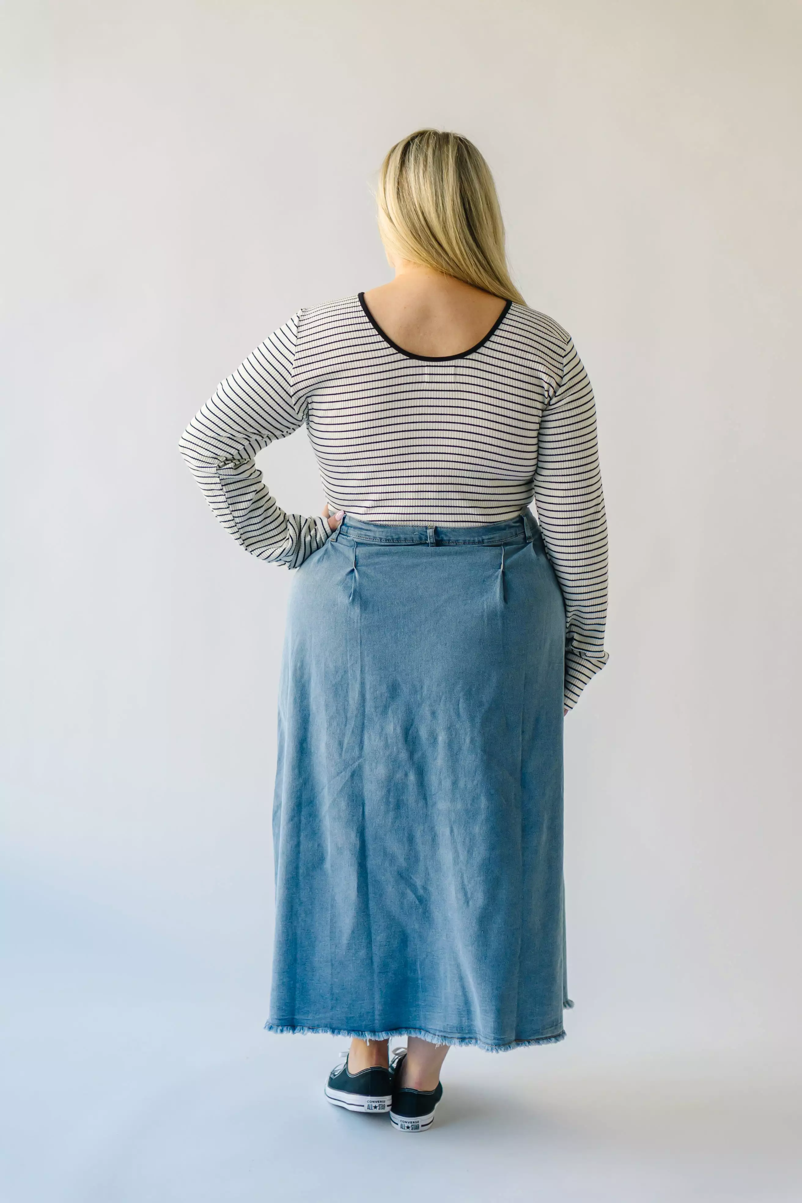 Waleska Pleated Denim Maxi Skirt - Get it now!