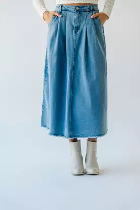 Waleska Pleated Denim Maxi Skirt - Get it now!