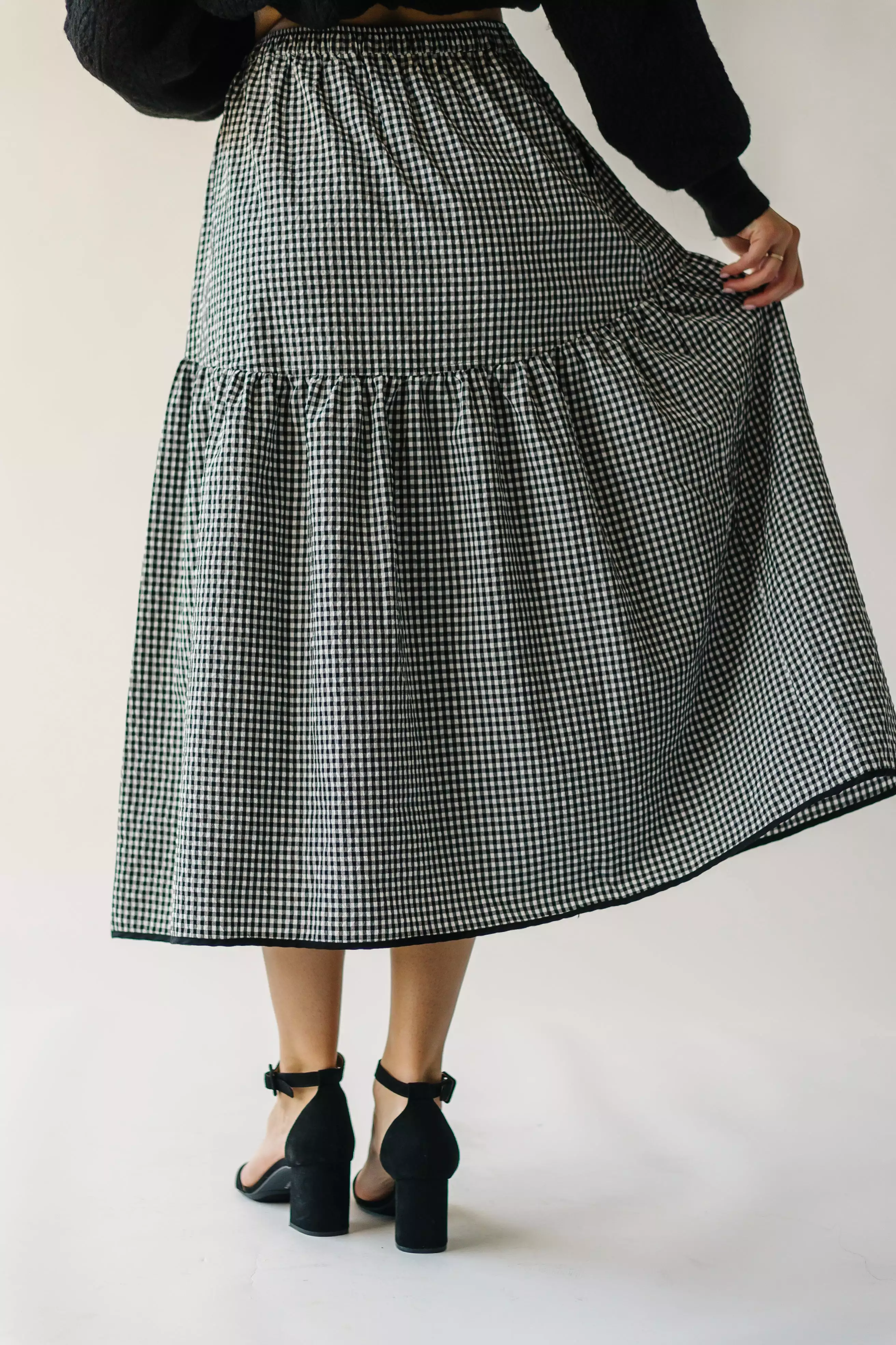 Wasco Gingham Maxi Skirt - Black