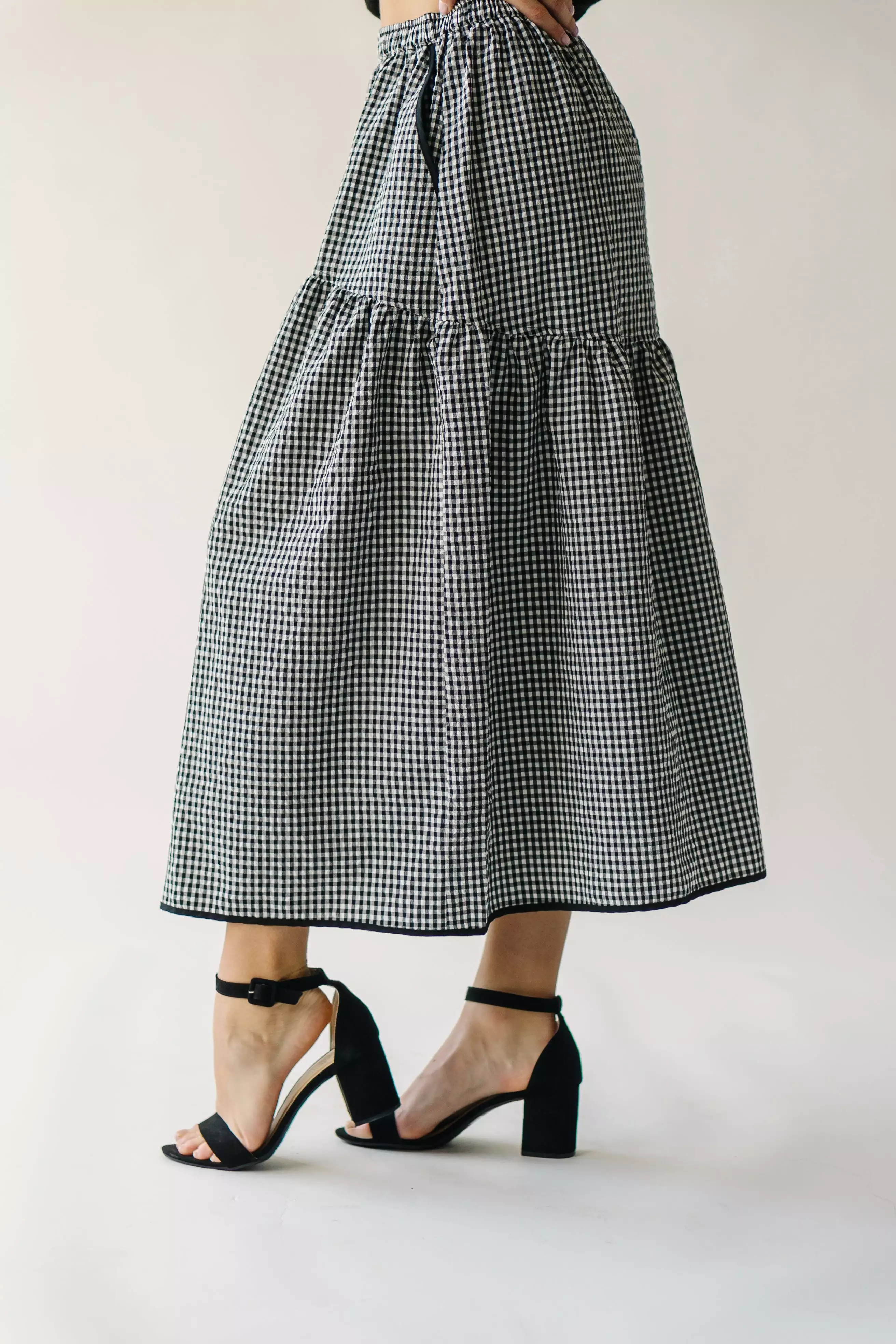 Wasco Gingham Maxi Skirt - Black