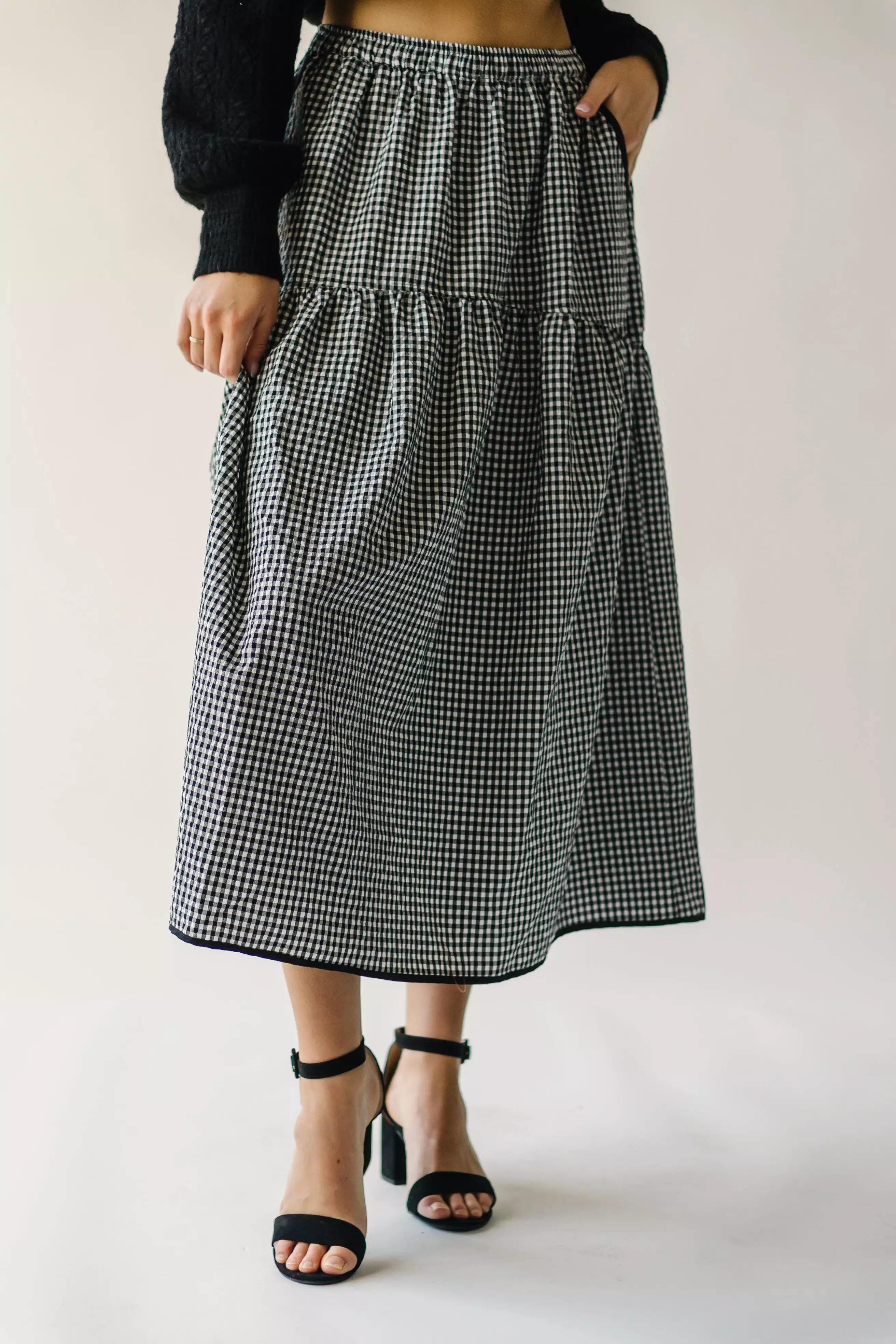 Wasco Gingham Maxi Skirt - Black