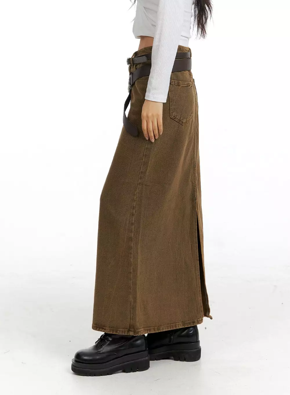 Washed Denim Maxi Skirt, CF407 - Buy Now!