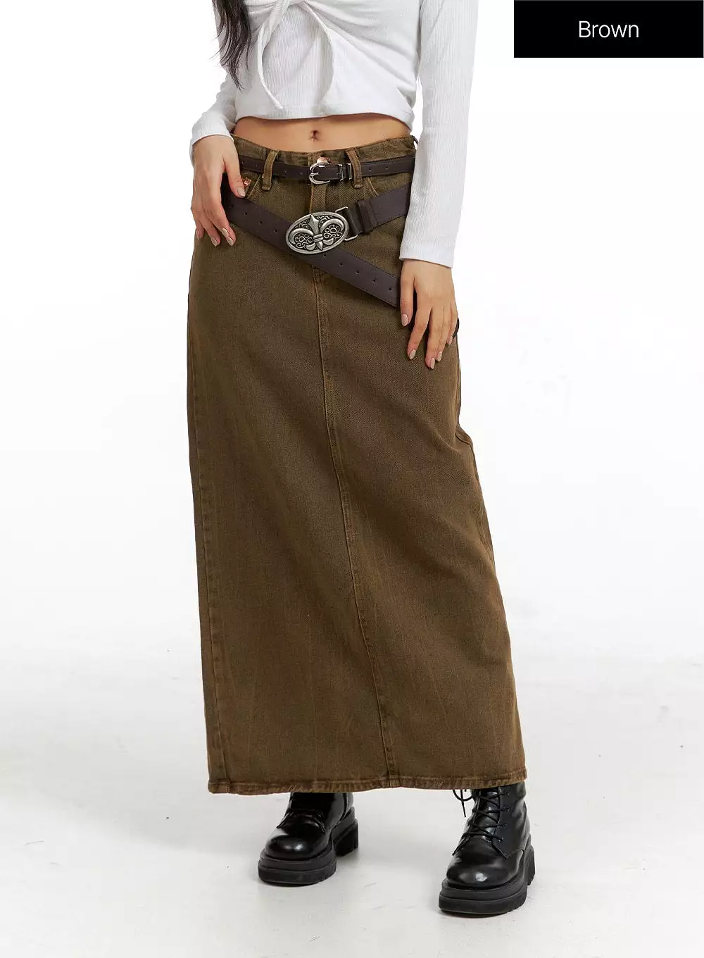 Washed Denim Maxi Skirt, CF407 - Buy Now!