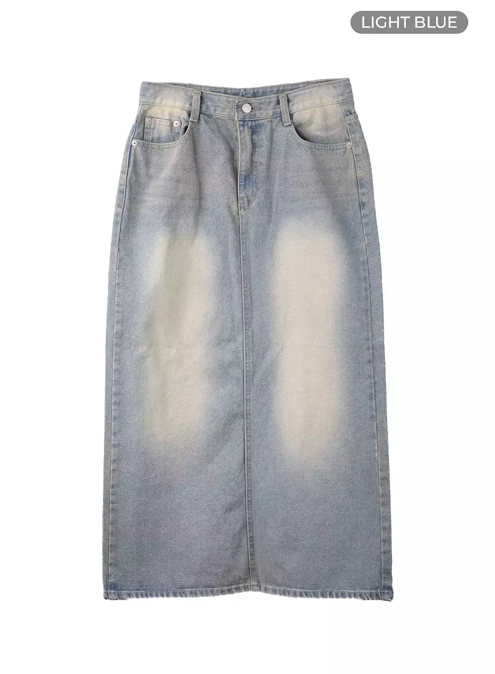 Washed Denim Maxi Skirt CF419