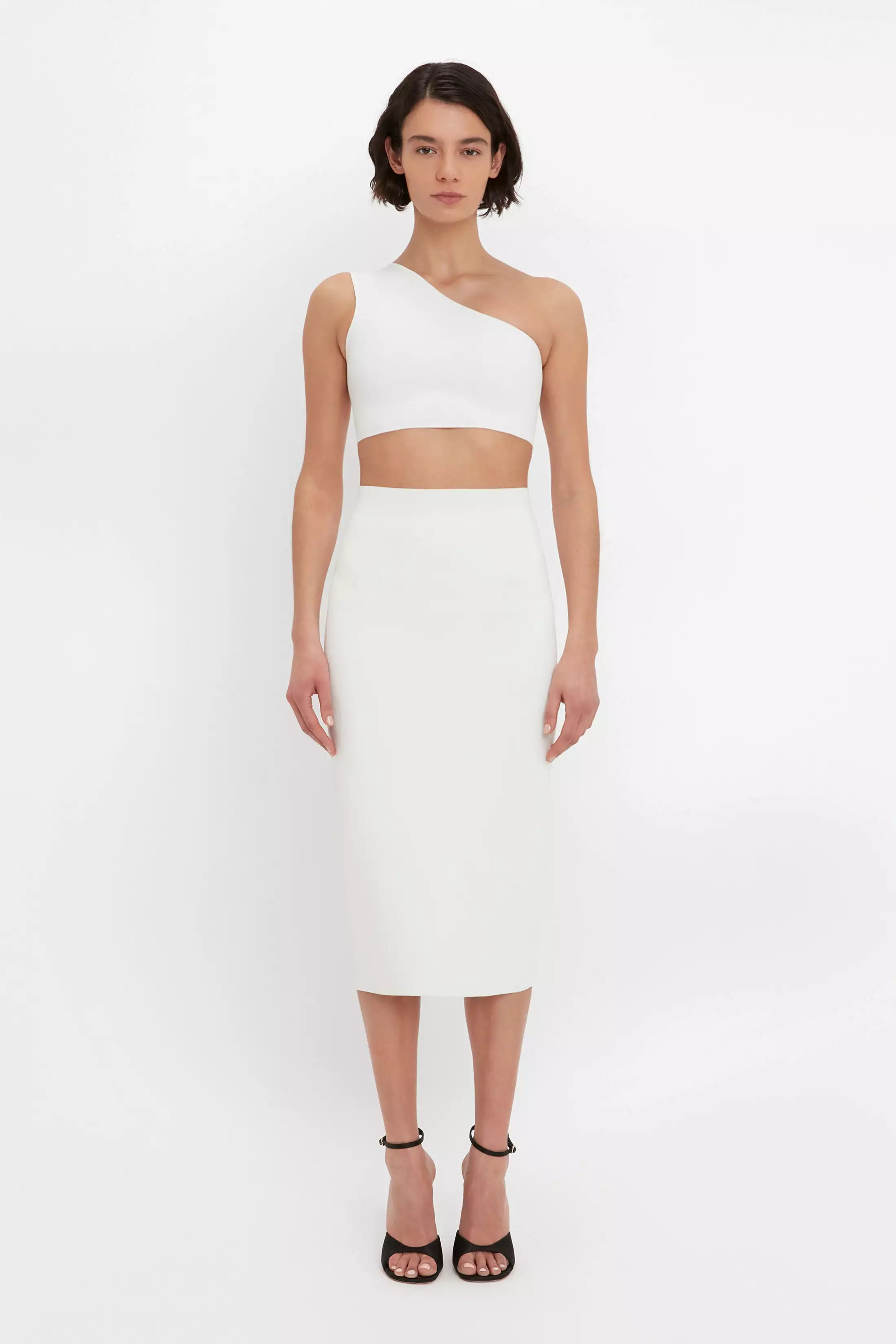 White Bodycon Midi Skirt