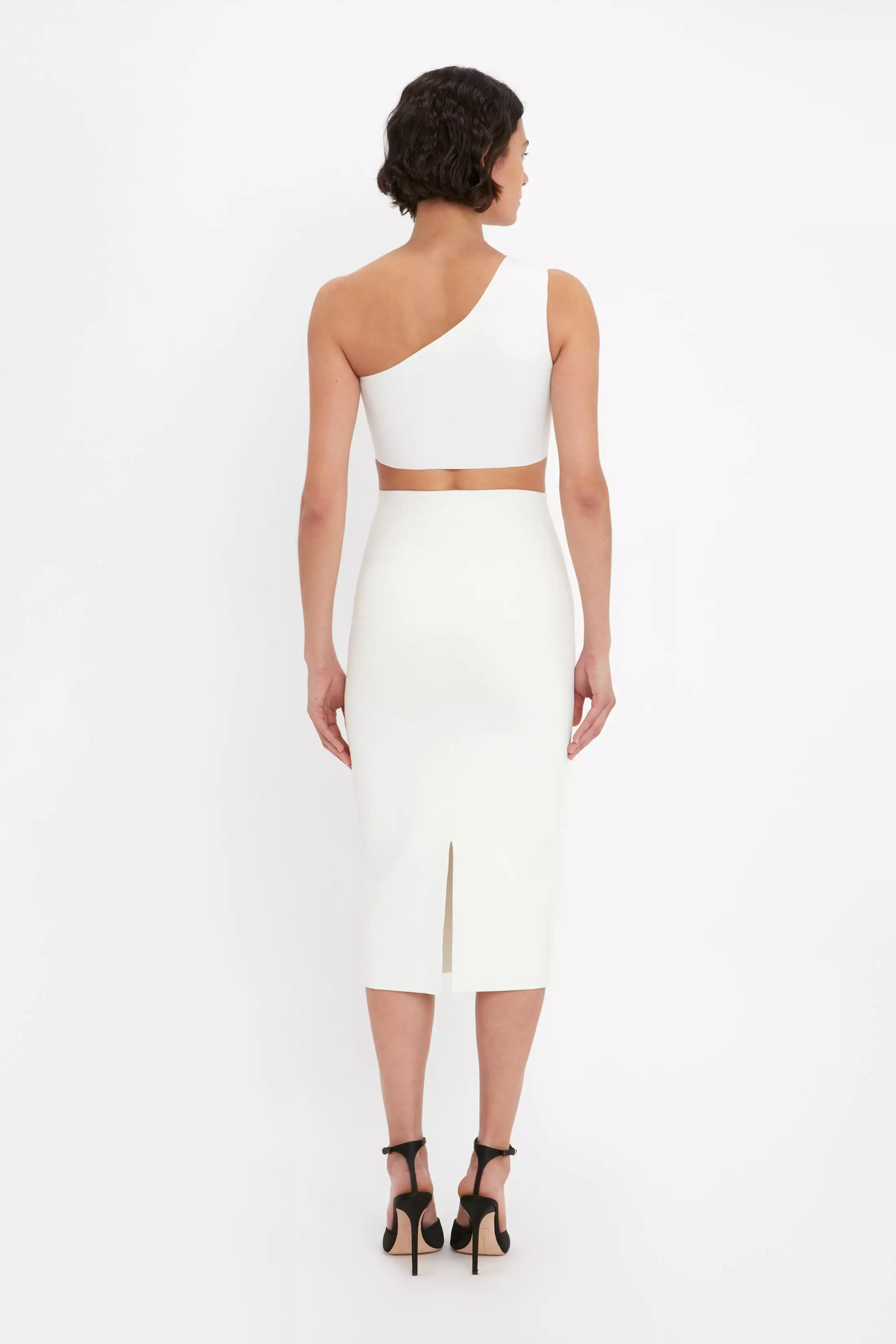 White Bodycon Midi Skirt