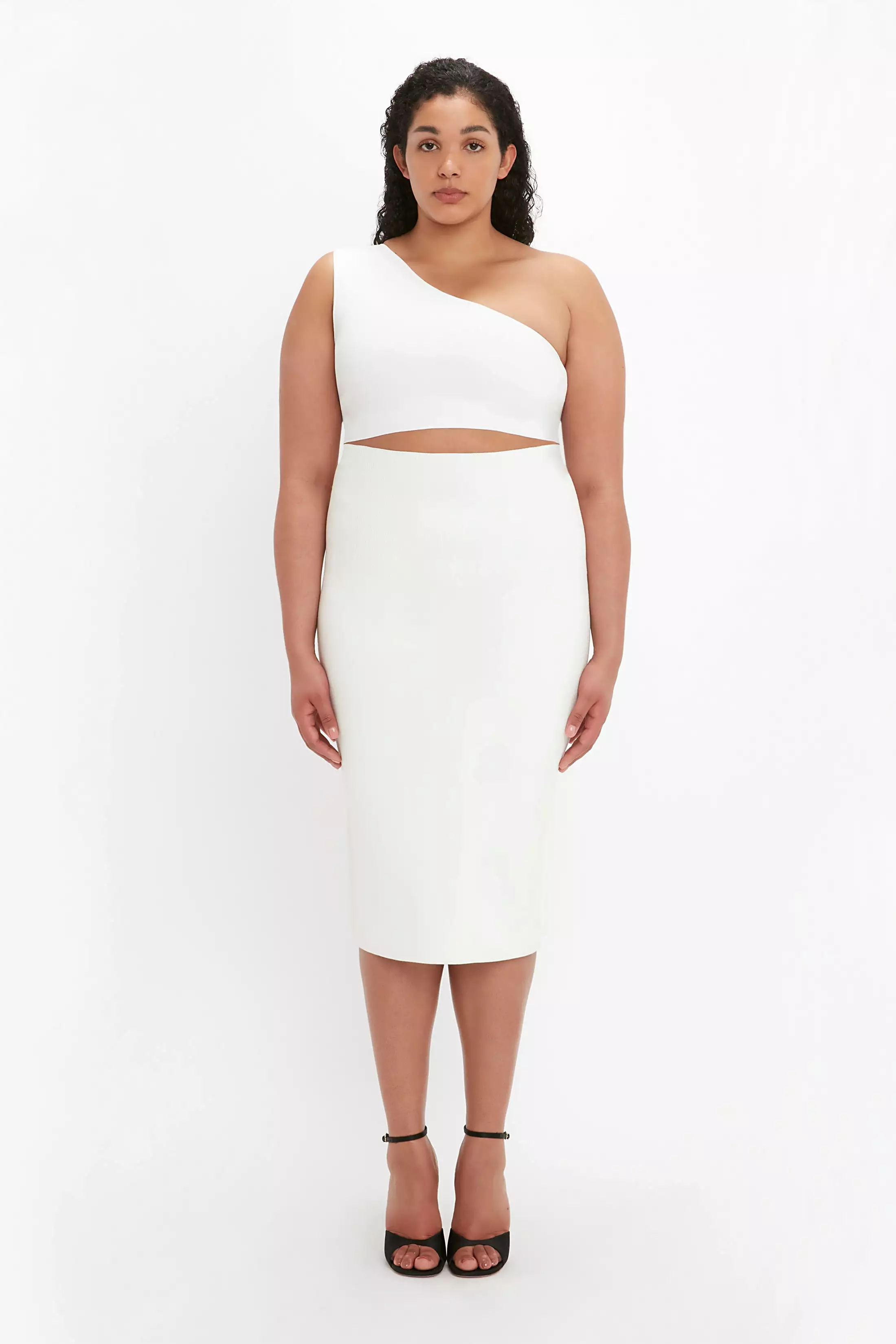 White Bodycon Midi Skirt