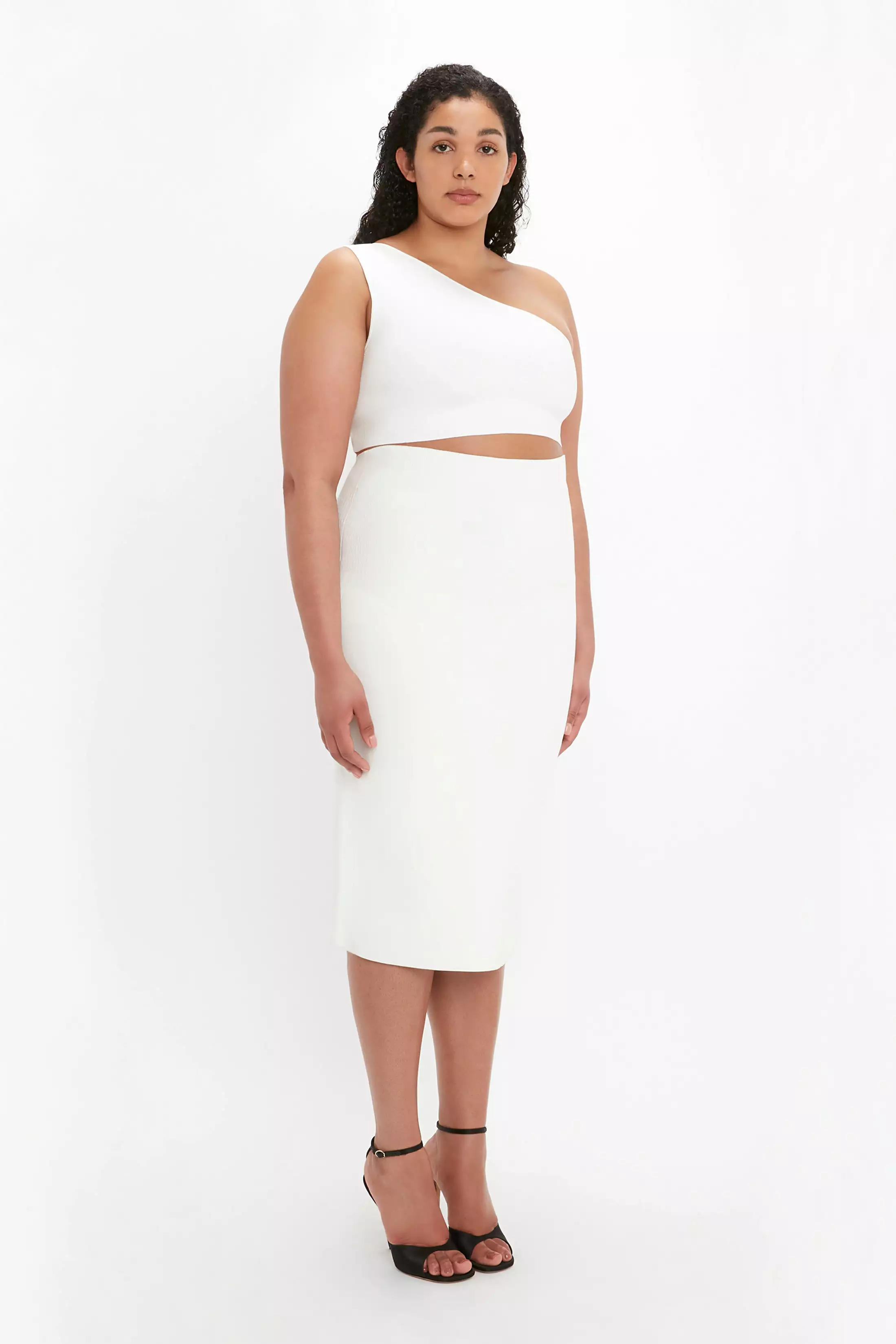 White Bodycon Midi Skirt