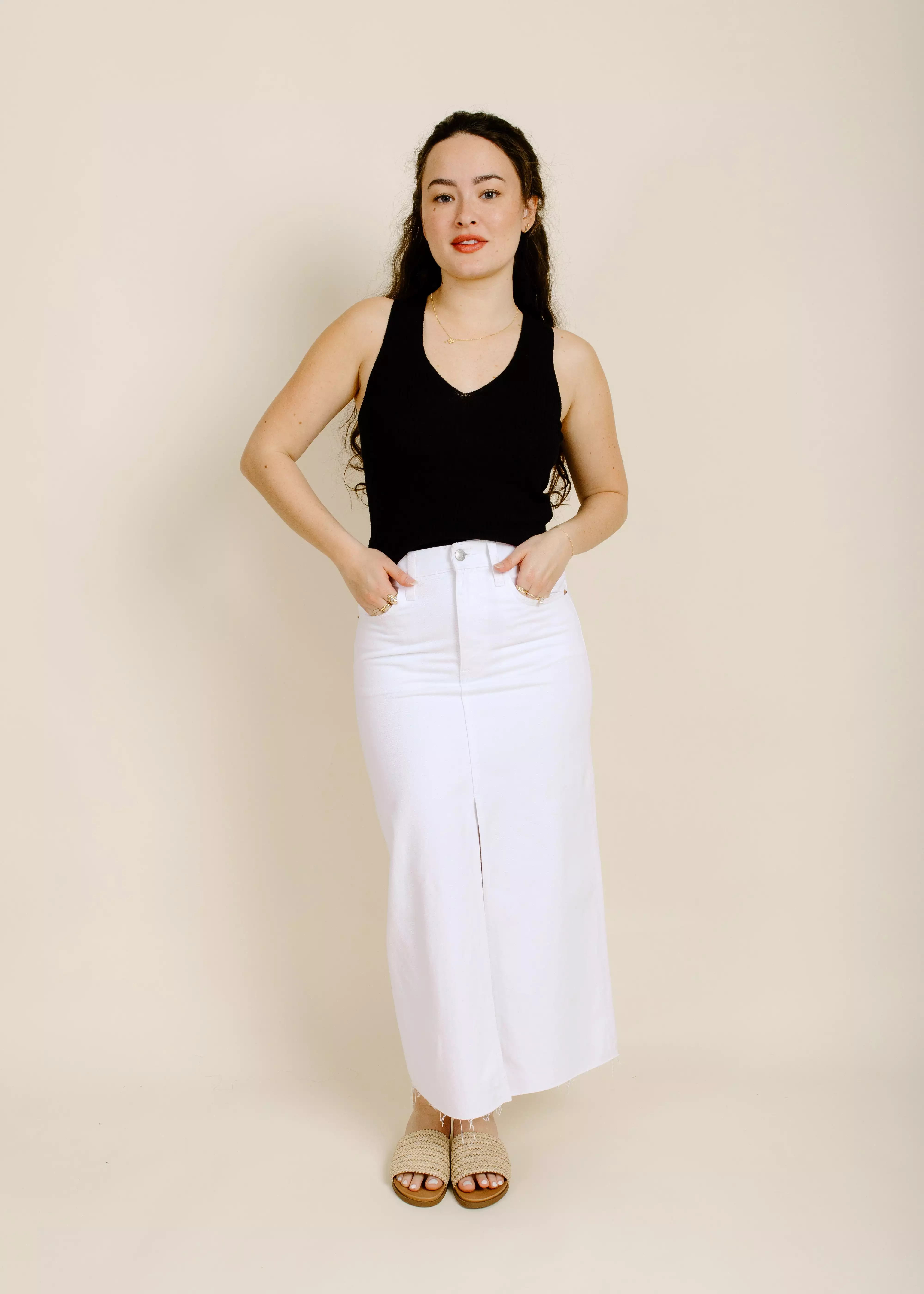 White Midi Skirt - Alice