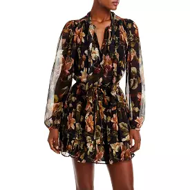 womens elynne silk floral print shift dress by paige