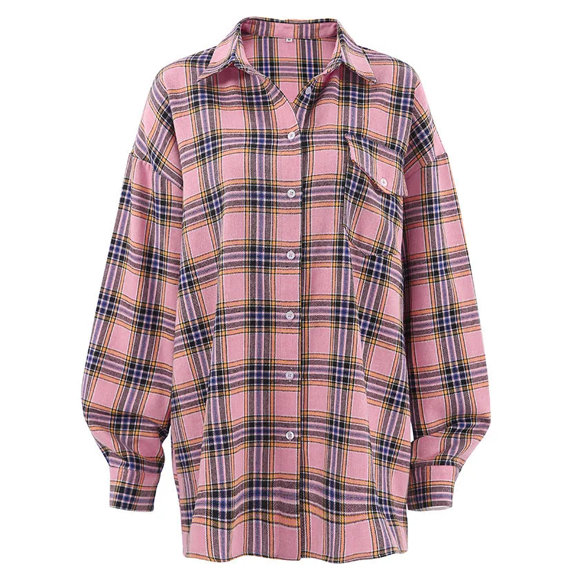 Classic Plaid Shirt for Women - Retro Chic and Versatile