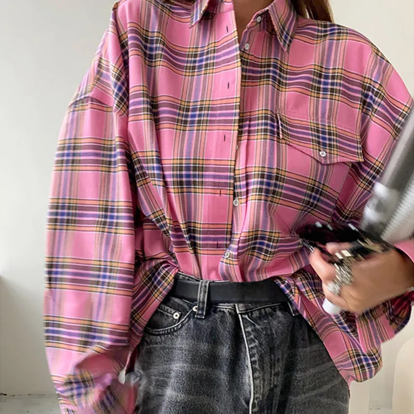 Classic Plaid Shirt for Women - Retro Chic and Versatile