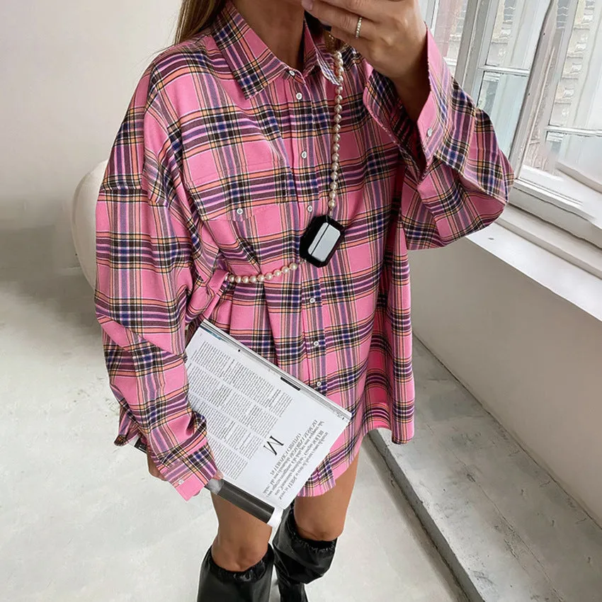 Classic Plaid Shirt for Women - Retro Chic and Versatile