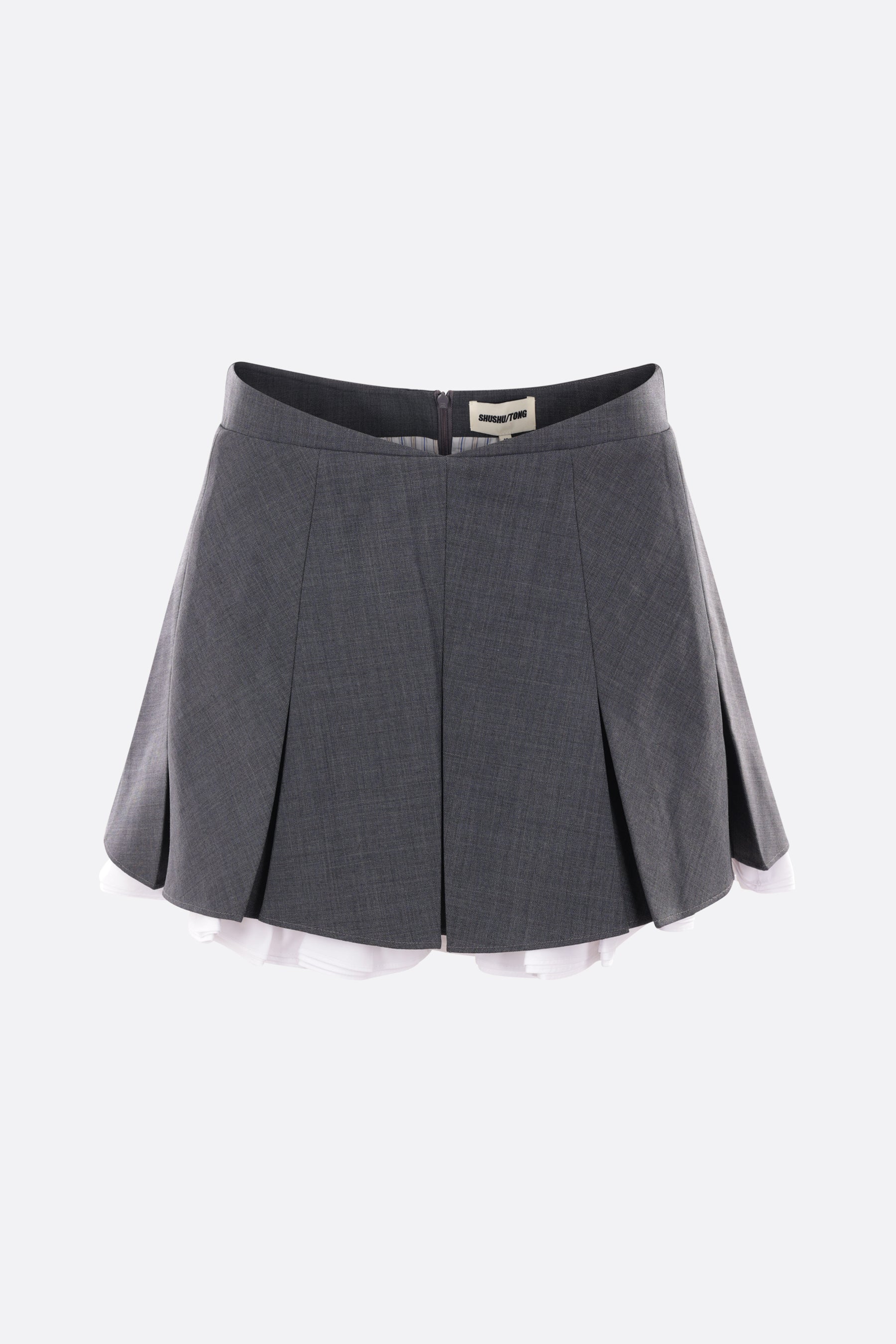 wool silk twill mini-skirt