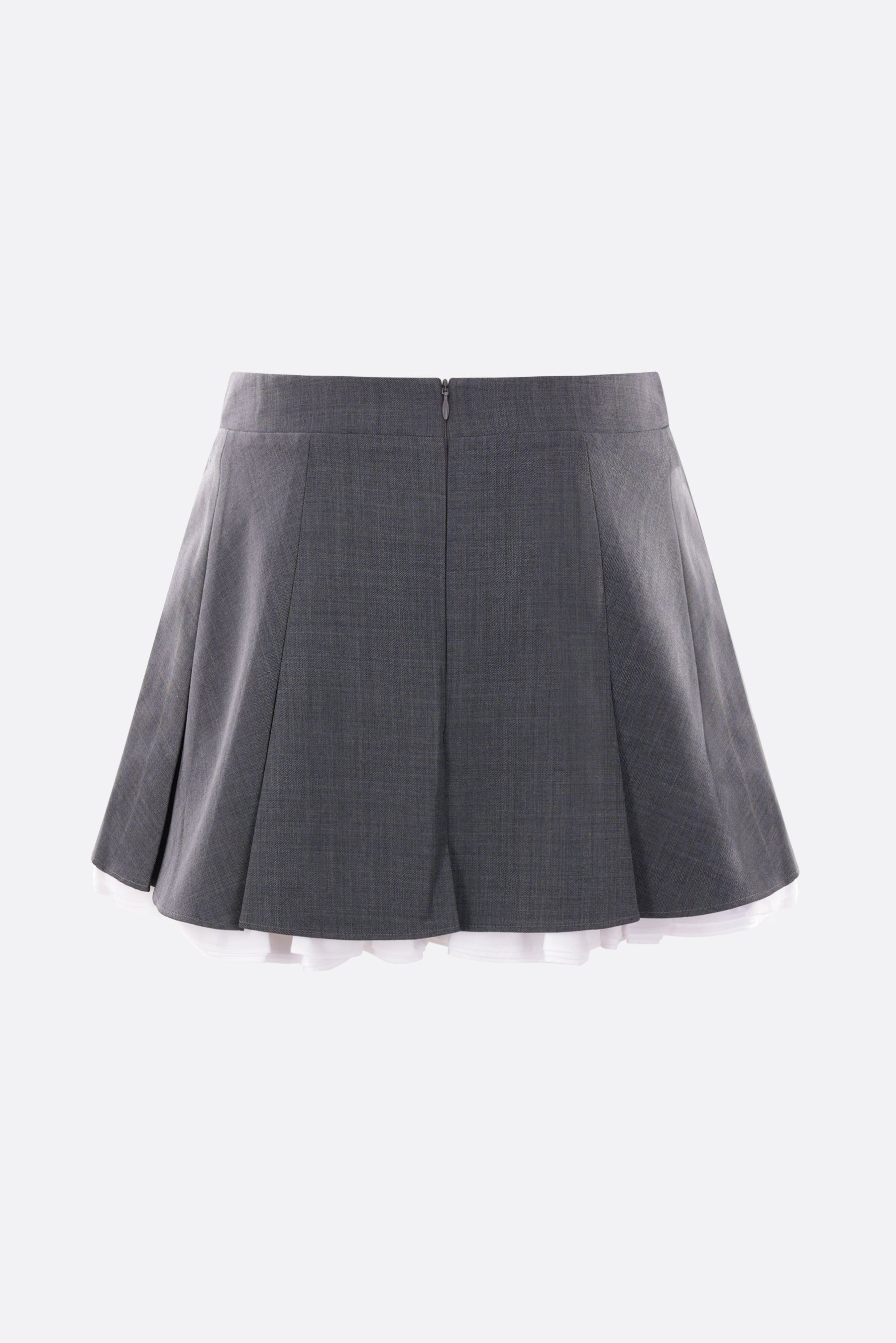 wool silk twill mini-skirt